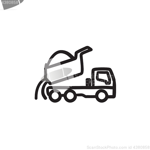 Image of Dump truck sketch icon.