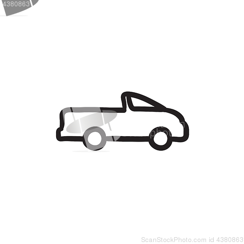 Image of Pick up truck sketch icon.