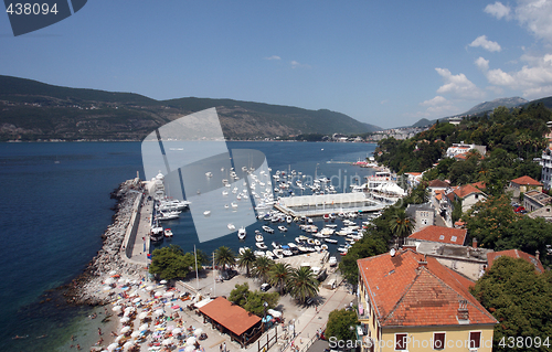 Image of Mediterranean resort town. Herceg Novi, Montenegro