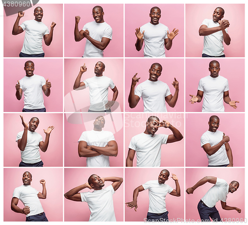 Image of Portrait of a very happy afro American man