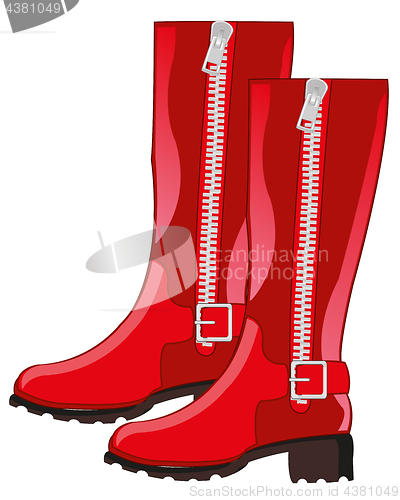 Image of Feminine red boots