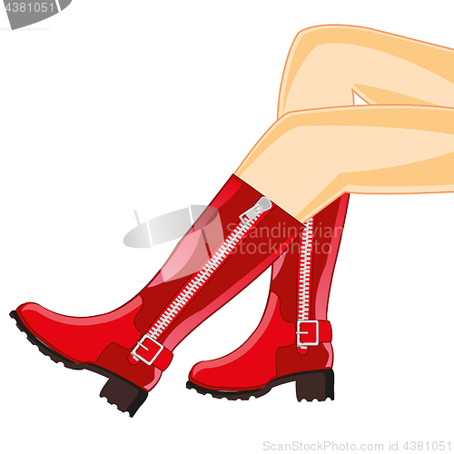 Image of Feminine legs in boot