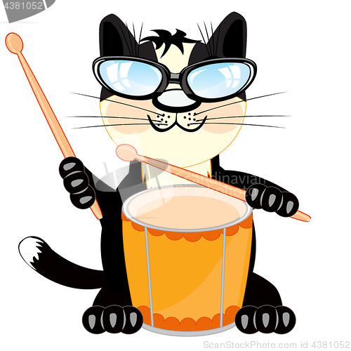 Image of Cat with drum