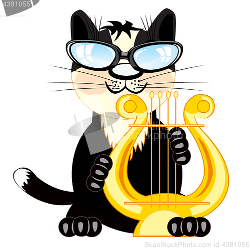 Image of Cat musician with lira