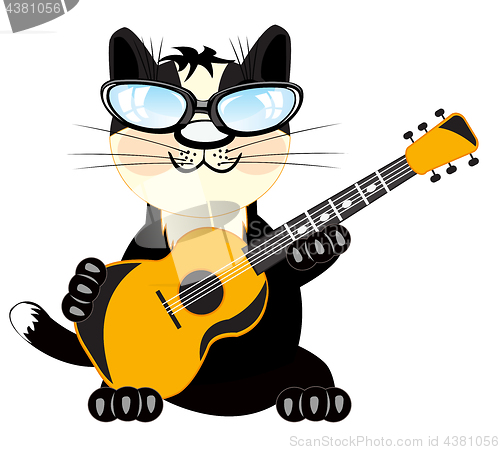 Image of Cat with guitar