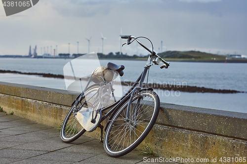 Image of Bicycle on the road along the river