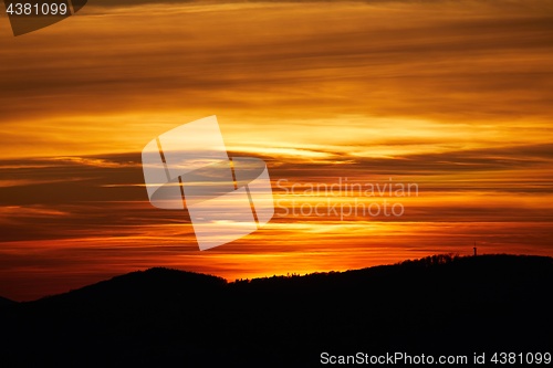 Image of Sunset Hilly Landscape