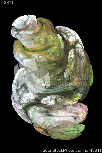 Image of Abstract artificial computer generated iterative flame fractal art image of a stone