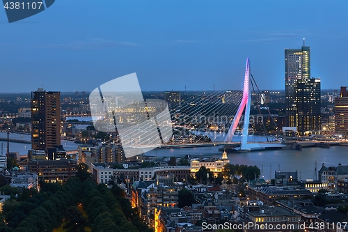 Image of Rotterdam panoramic night view