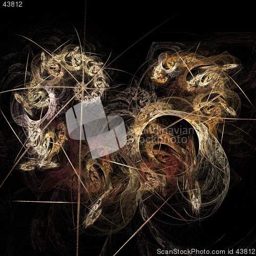 Image of Abstract artificial computer generated iterative flame fractal art image