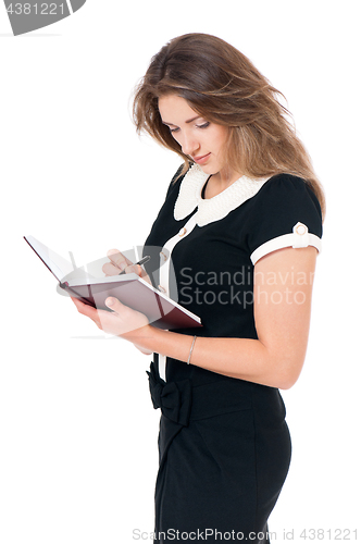Image of Young business woman on white