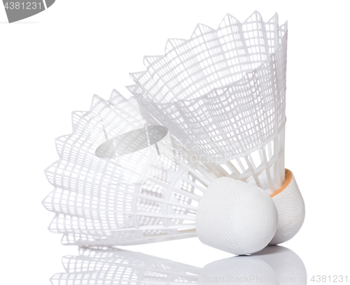 Image of White shuttlecock for badminton