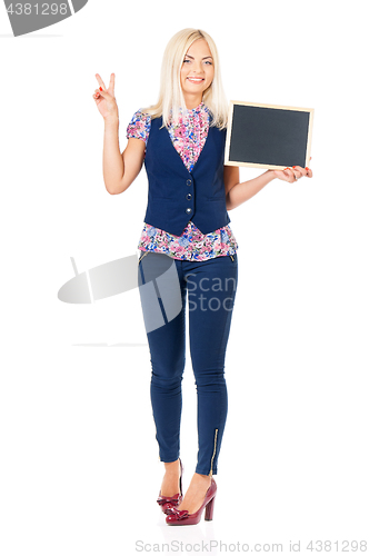 Image of Young business woman on white