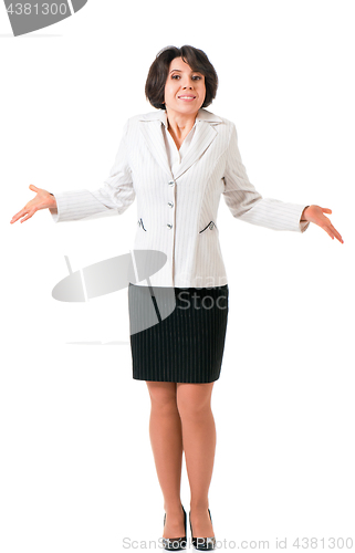 Image of Young business woman on white