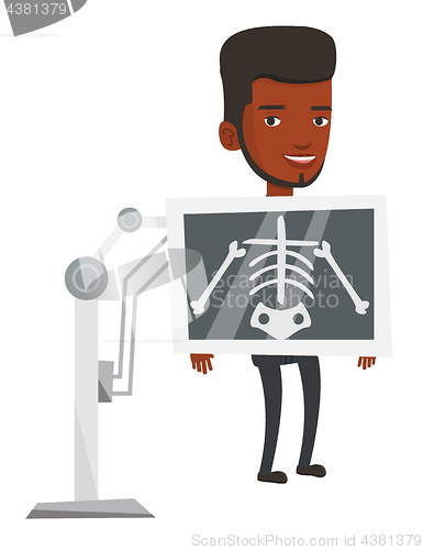 Image of Patient during x ray procedure vector illustration