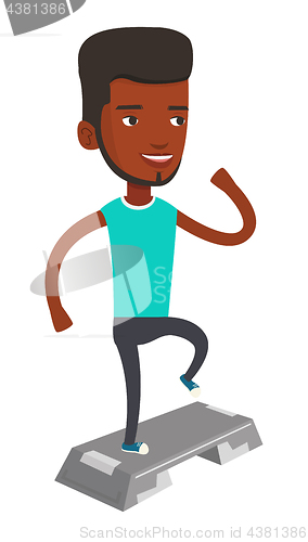 Image of Man exercising on steeper vector illustration.