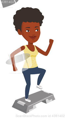 Image of Woman exercising on steeper vector illustration.