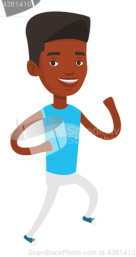 Image of Young man running vector illustration.
