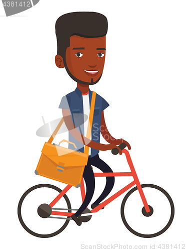 Image of Man riding bicycle vector illustration.