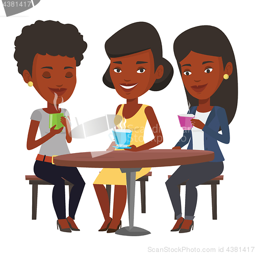 Image of Group of women drinking hot and alcoholic drinks.