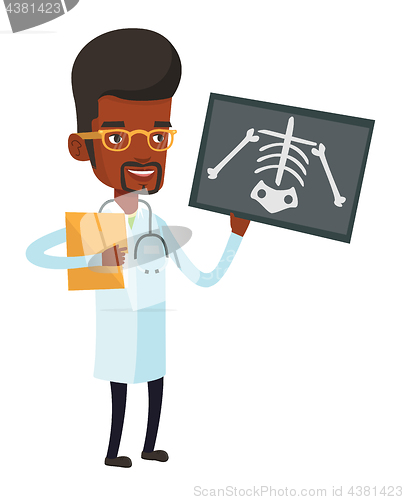 Image of Doctor examining radiograph vector illustration.