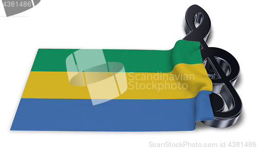 Image of clef symbol and flag of gabon - 3d rendering