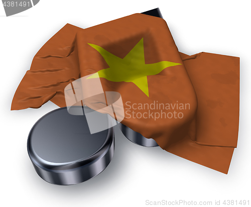 Image of music note symbol and flag of vietnam - 3d rendering