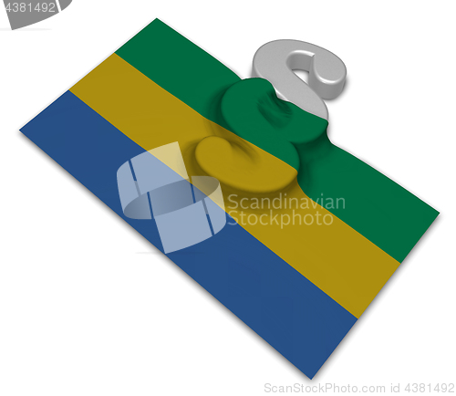 Image of flag of gabon and paragraph symbol