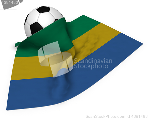 Image of soccer ball and flag of gabon - 3d rendering