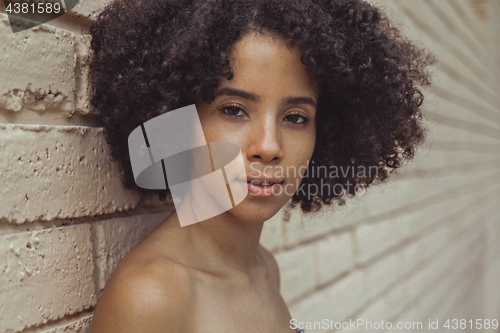 Image of Sensual black woman with curls