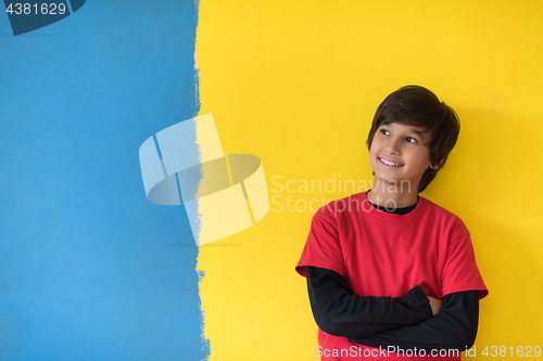 Image of Portrait of a happy young boy