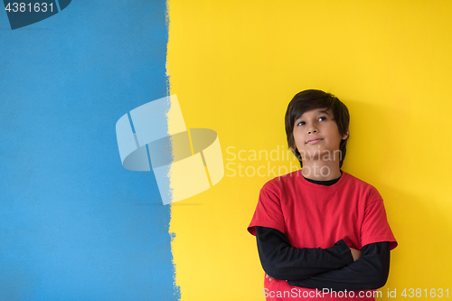 Image of Portrait of a happy young boy