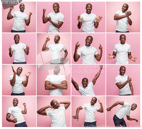 Image of Portrait of a very happy afro American man