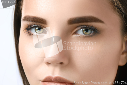 Image of The beautiful face of young woman with cleanf fresh skin
