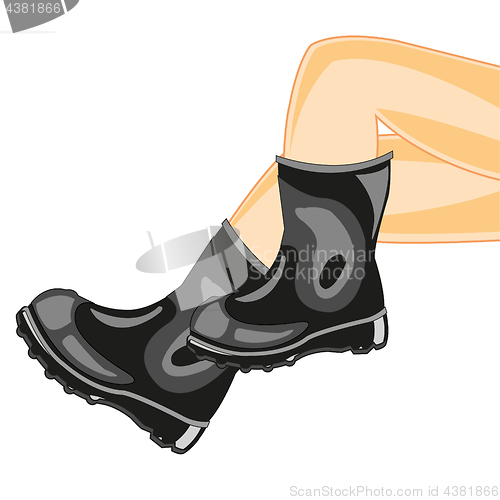 Image of Legs in rubber boot