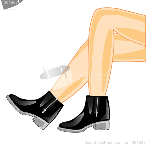 Image of Beautiful feminine legs in footwear