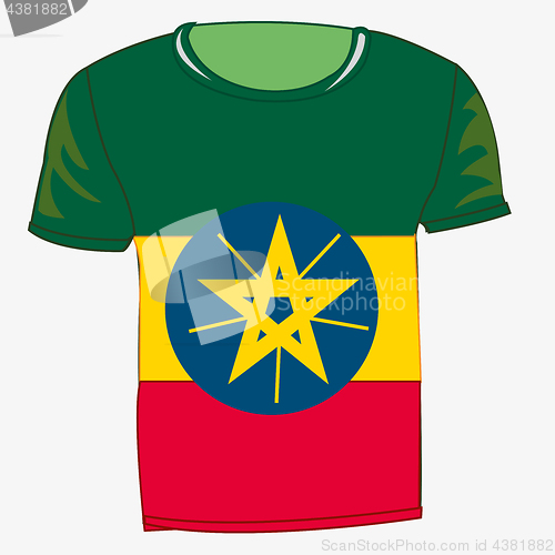 Image of T-shirt with flag Ethiopia