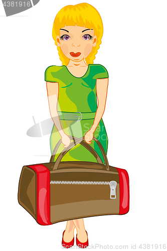 Image of Girl with road bag