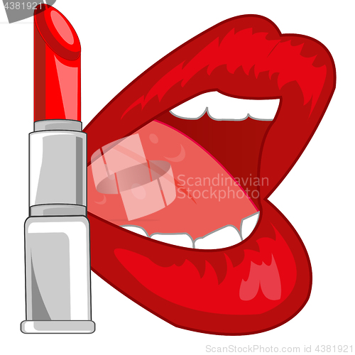 Image of Feminine lips and pomade red