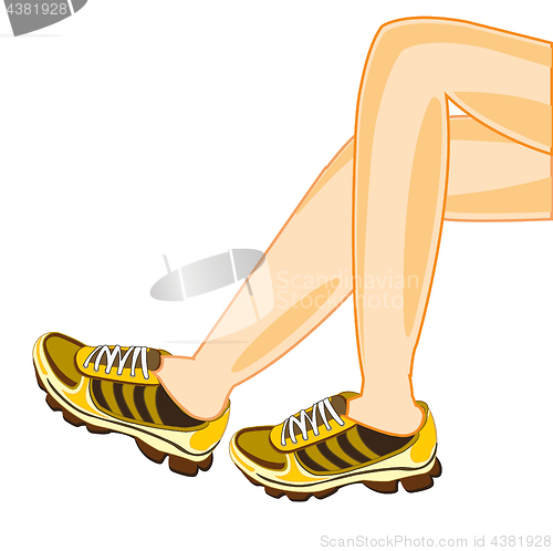 Image of Legs in atheletic footwear