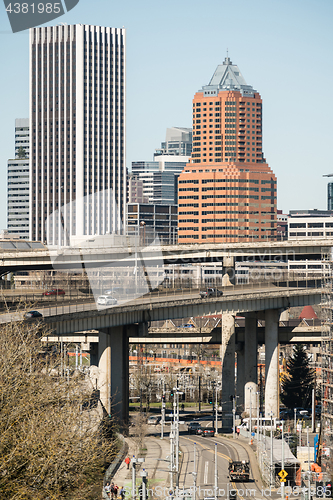 Image of Interstate 5 Portland Oregon Highway Carries Cars South From Dow