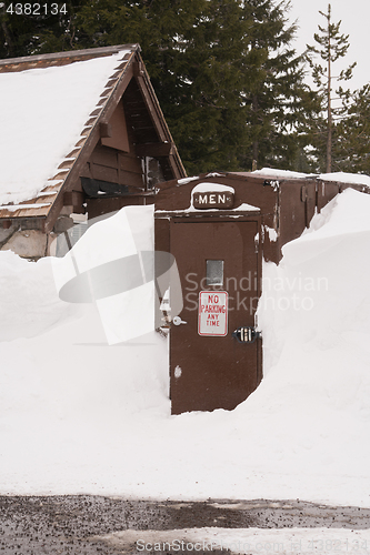 Image of Mens Room Winter Snow Storm Crater Lake Oregon