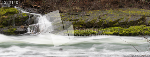 Image of Mossy Waterfall Riverbank Umpqua River National Forest Oregon