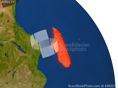 Image of Map of Madagascar in red