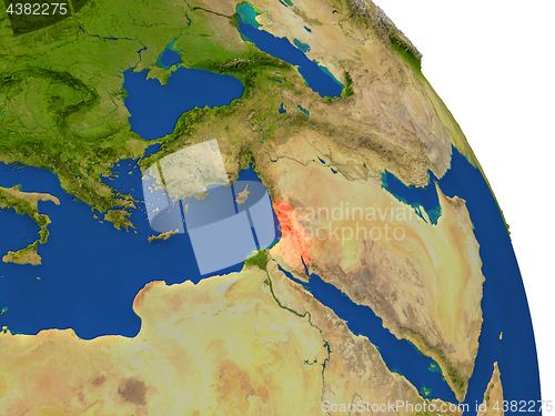 Image of Map of Israel in red