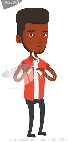 Image of Young man quitting smoking vector illustration.