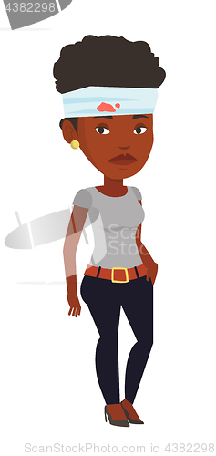 Image of Woman with injured head vector illustration.