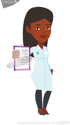 Image of Doctor with clipboard vector illustration.