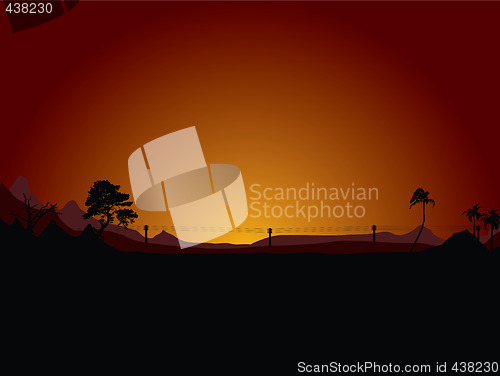 Image of sunset desert