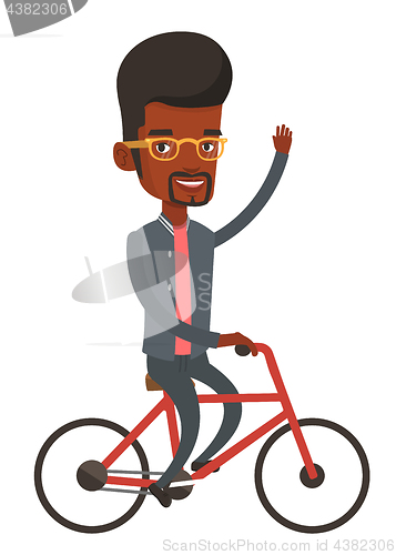 Image of Man riding bicycle vector illustration.